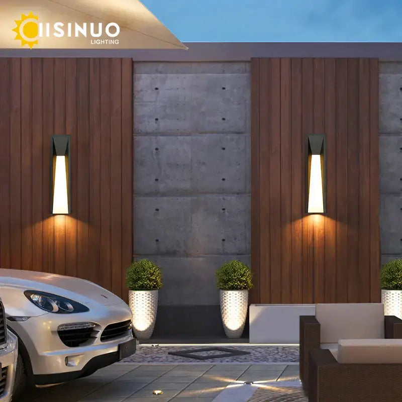 Modern rectangular led black outdoor wall lamp patio sconce