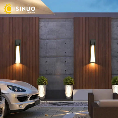 Modern rectangular led black outdoor wall lamp patio sconce