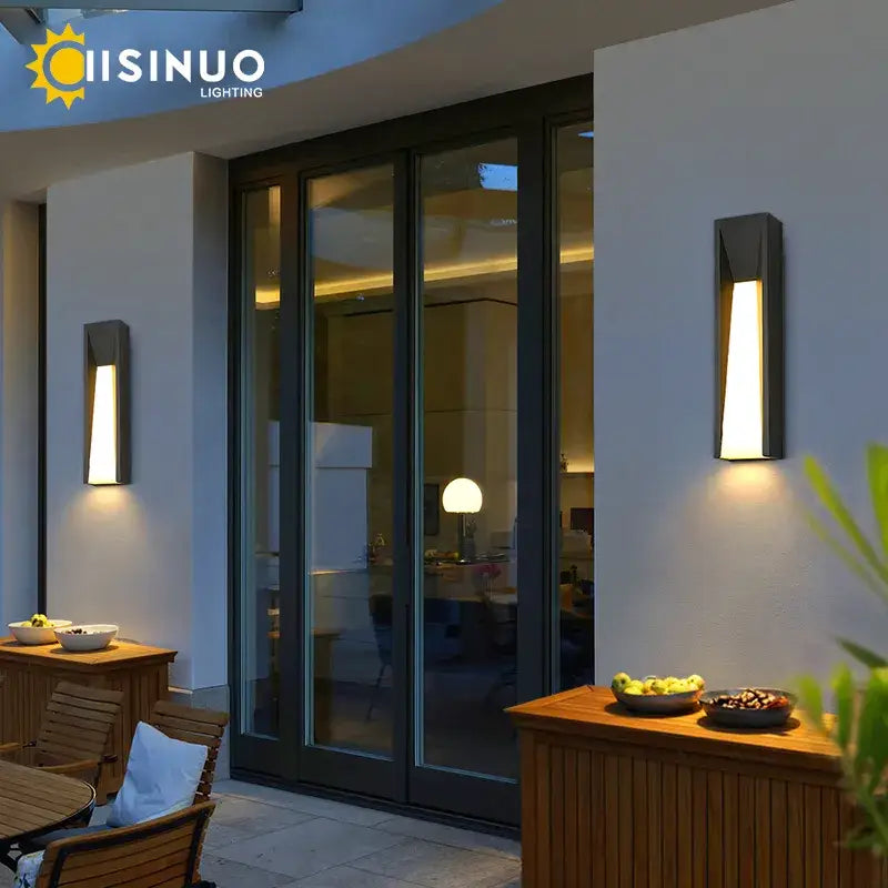 Modern rectangular led black outdoor wall lamp patio sconce