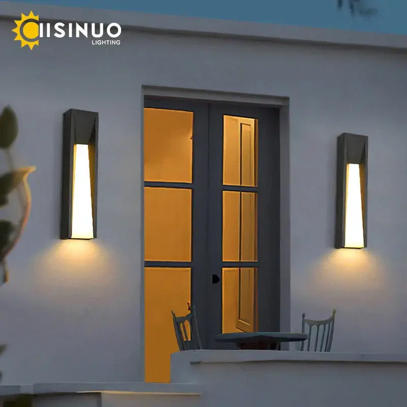 Modern rectangular led black outdoor wall lamp patio sconce