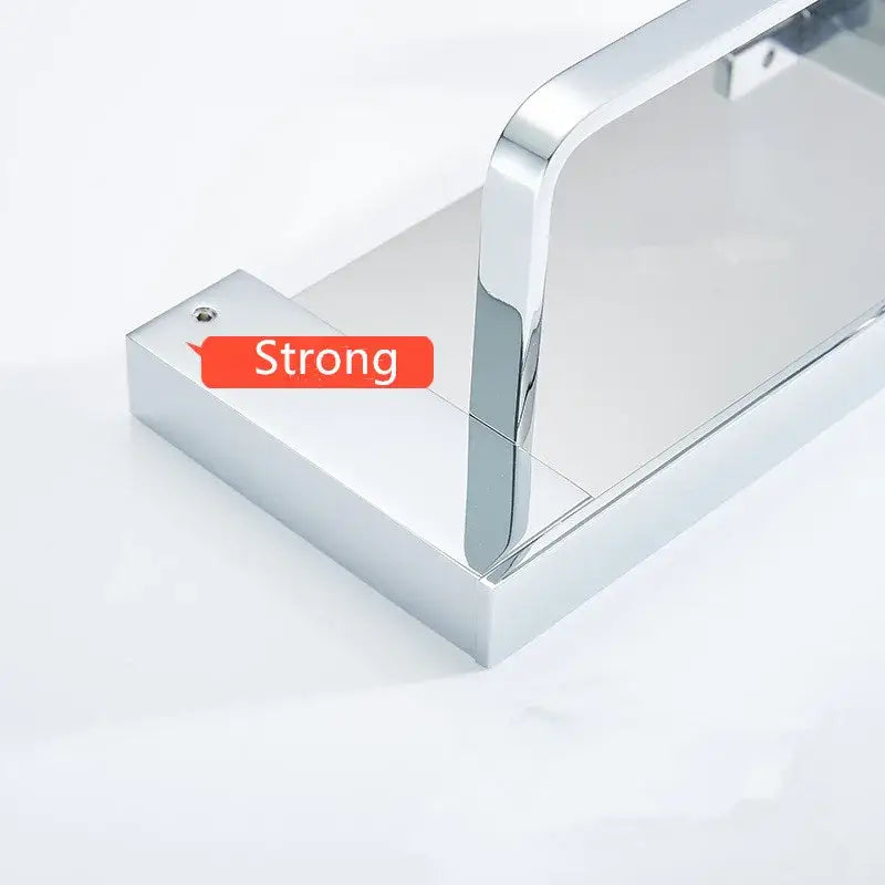 Modern rectangular metal toilet paper holder with tray for bathroom