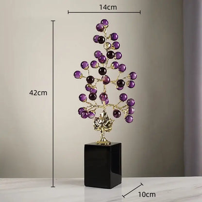 Modern red and gold grape vine metal sculpture living room decor
