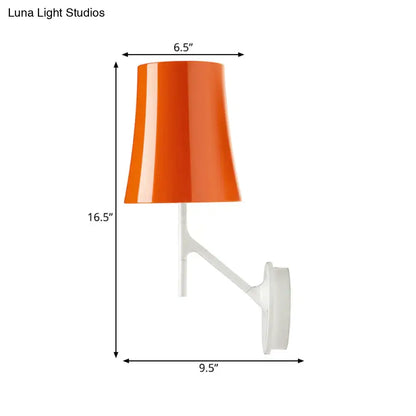 Modern red and white barrel wall mount sconce living room light