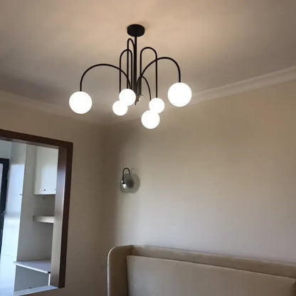 Modern red and white branch glass pendant lights for living room