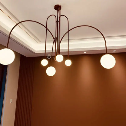 Modern red and white branch glass pendant lights for living room