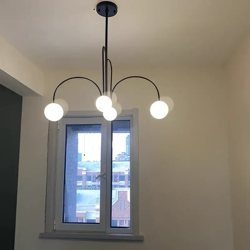 Modern red and white branch glass pendant lights for living room