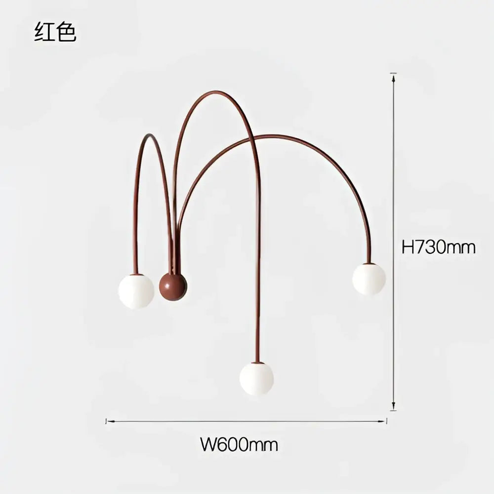 Modern red and white branch glass pendant lights for living room