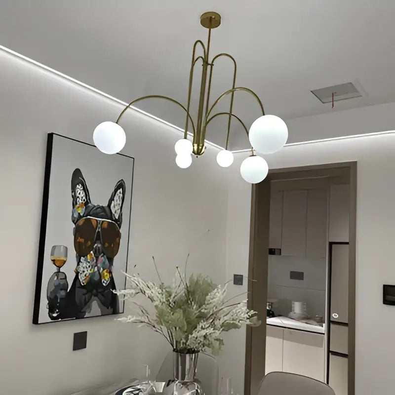 Modern red and white branch glass pendant lights for living room