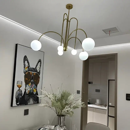 Modern red and white branch glass pendant lights for living room