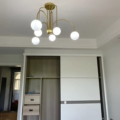 Modern red and white branch glass pendant lights for living room