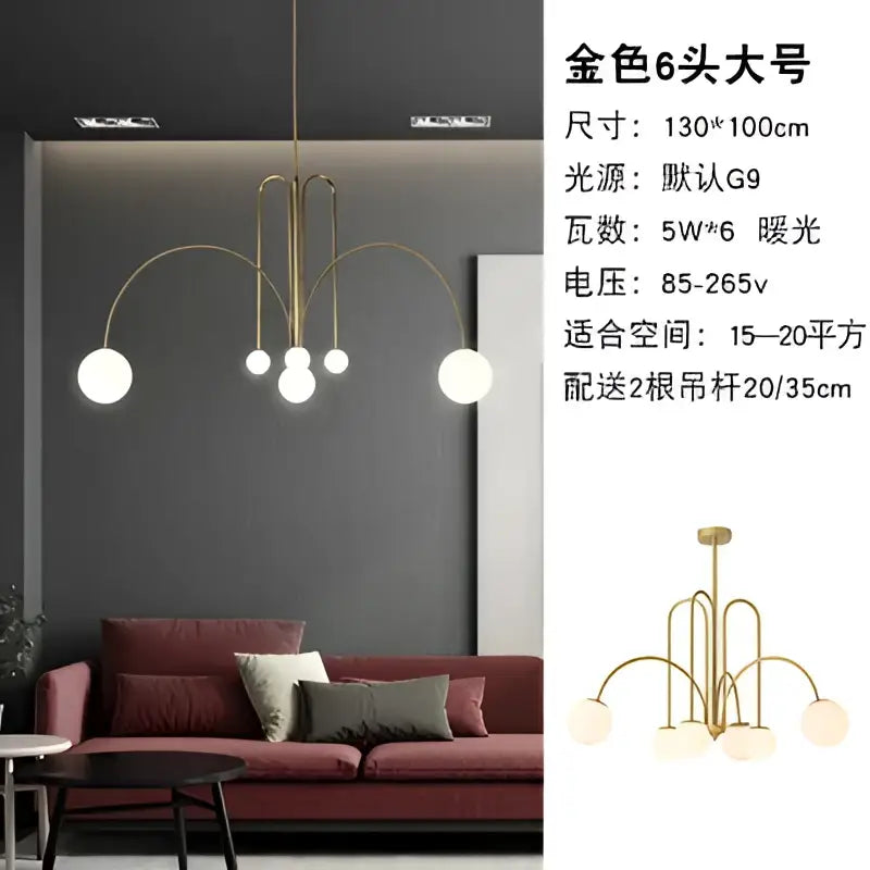 Modern red and white branch glass pendant lights for living room