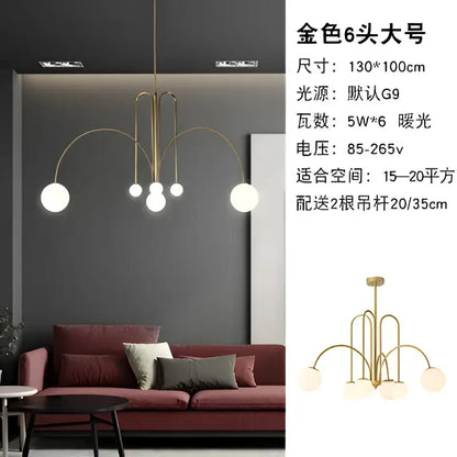 Modern red and white branch glass pendant lights for living room