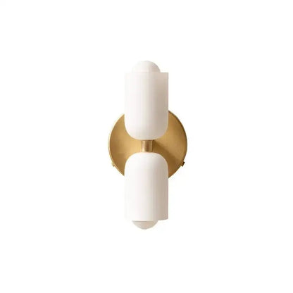 Modern red and white double head glass wall light for bedroom