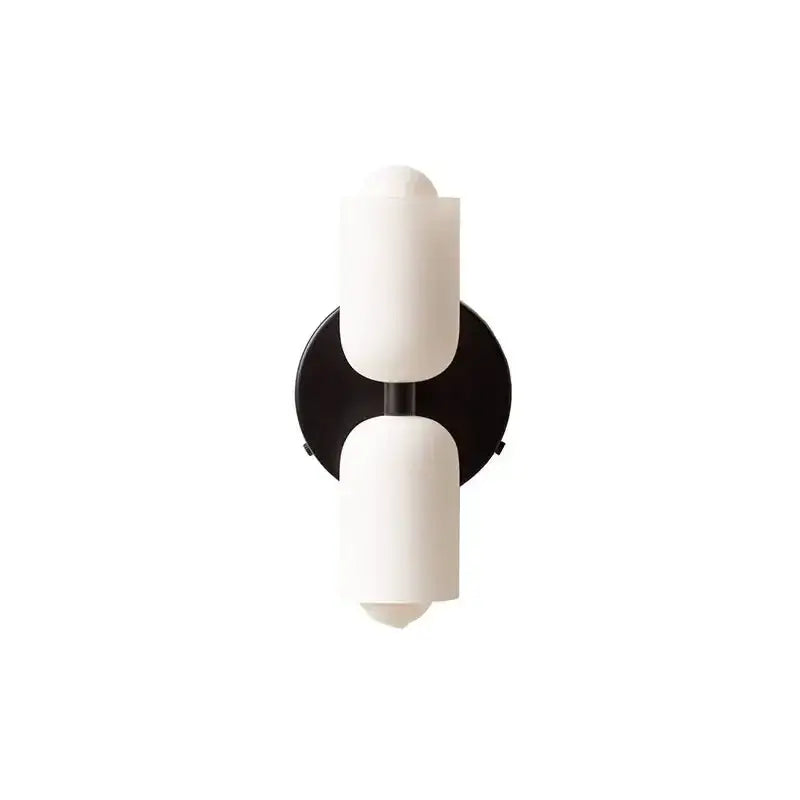 Modern red and white double head glass wall light for bedroom