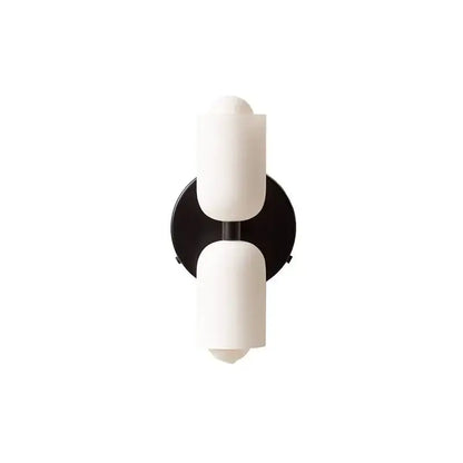 Modern red and white double head glass wall light for bedroom