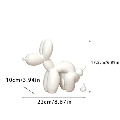 Modern red black and white balloon dog sculpture living room decor