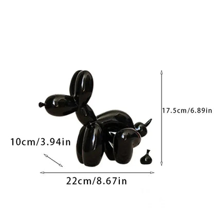 Modern red black and white balloon dog sculpture living room decor