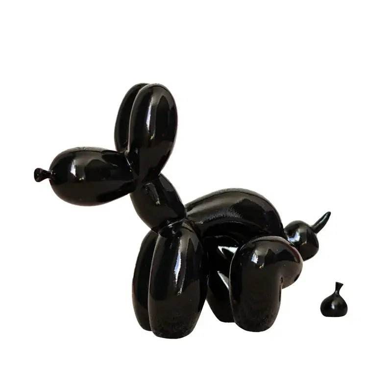 Modern red black and white balloon dog sculpture living room decor
