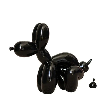Modern red black and white balloon dog sculpture living room decor
