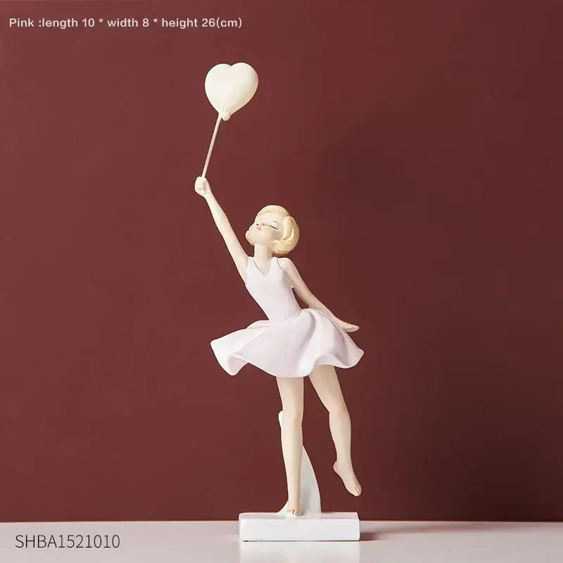 Modern red & blue balloon girls resin figurines living room decor