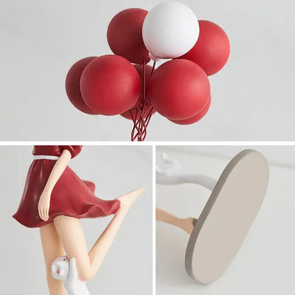 Modern red & blue balloon girls resin figurines living room decor