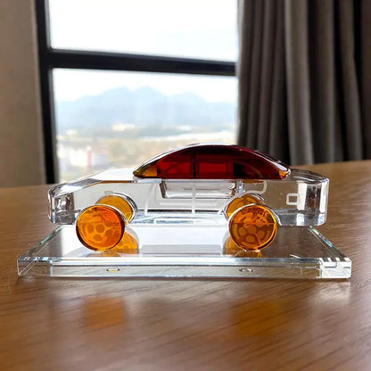 Modern red & blue crystal car model office table decor