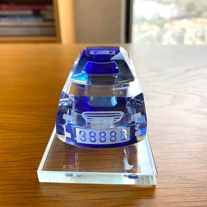 Modern red & blue crystal car model office table decor