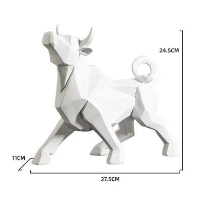 Modern red geometric bison sculpture living room decor