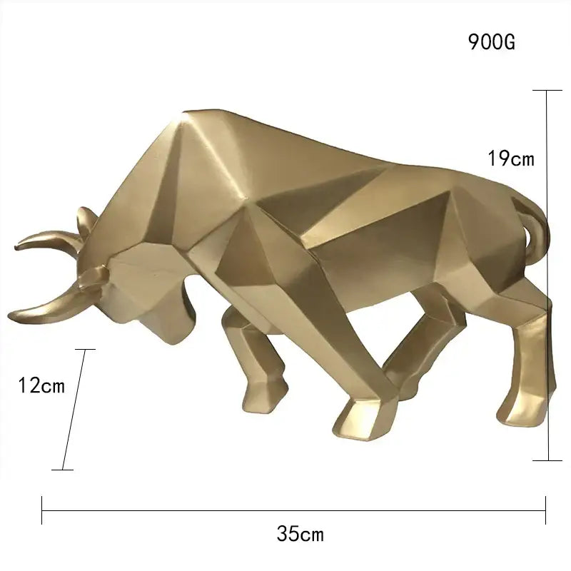Modern red geometric bull sculpture living room ornament