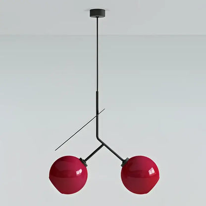 Modern red glass cherry led pendant light dining room fixture