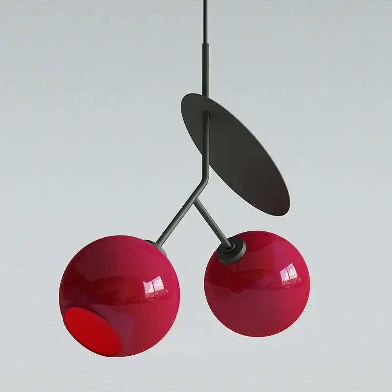 Modern red glass cherry led pendant light dining room fixture
