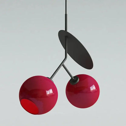 Modern red glass cherry led pendant light dining room fixture