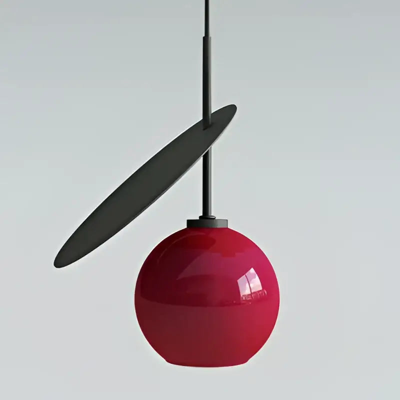 Modern red glass cherry led pendant light dining room fixture