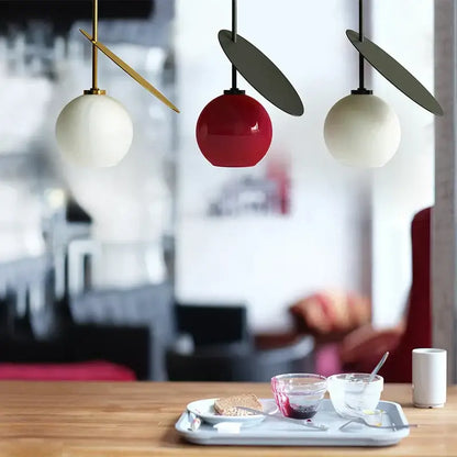 Modern red glass cherry led pendant light dining room fixture
