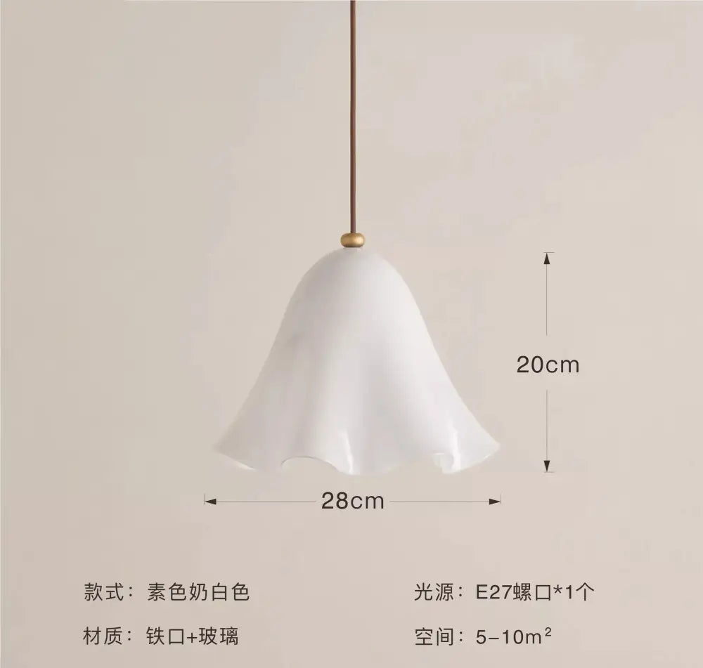 Modern red glass pendant light with black dots for dining room