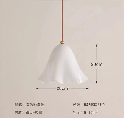 Modern red glass pendant light with black dots for dining room