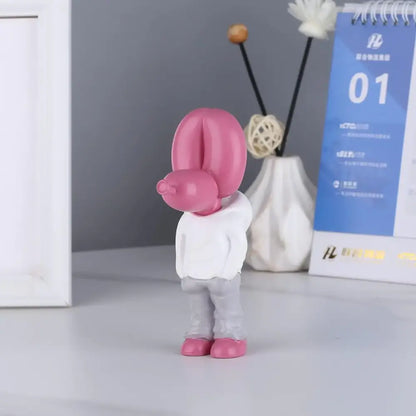 Modern red glossy balloon dog statue living room resin decor