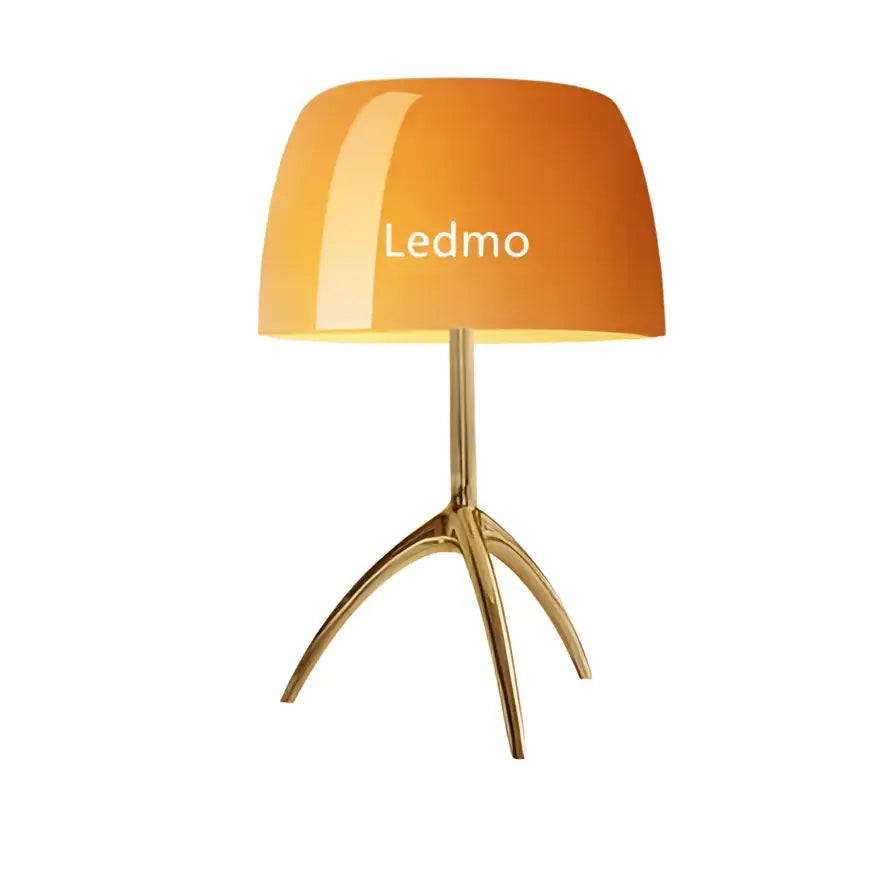 Modern red green & beige glass shade table lamp bedroom tripod light