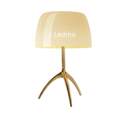 Modern red green & beige glass shade table lamp bedroom tripod light