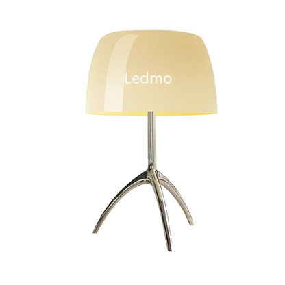 Modern red green & beige glass shade table lamp bedroom tripod light