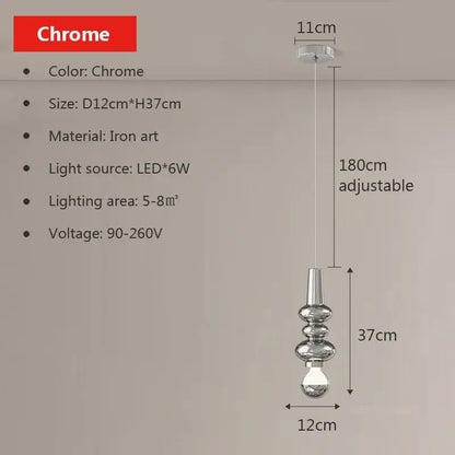 Modern red & green caterpillar iron led pendant light bedroom