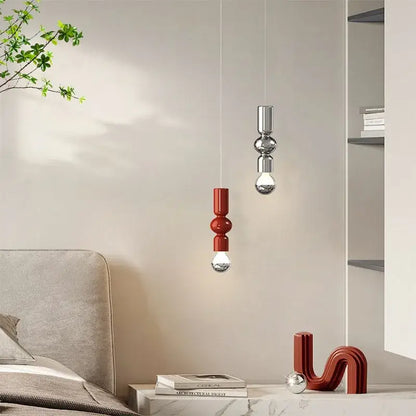 Modern red & green caterpillar iron led pendant light bedroom