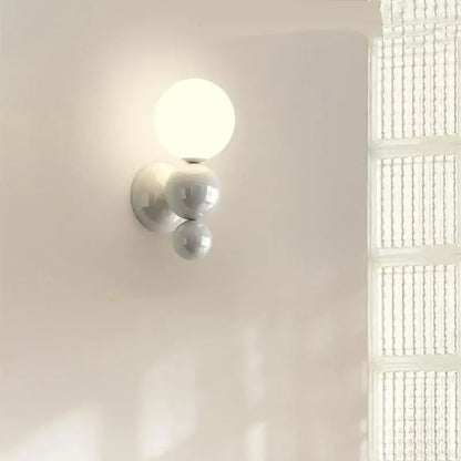 Modern red & green led wall light kids room spherical acrylic lamp