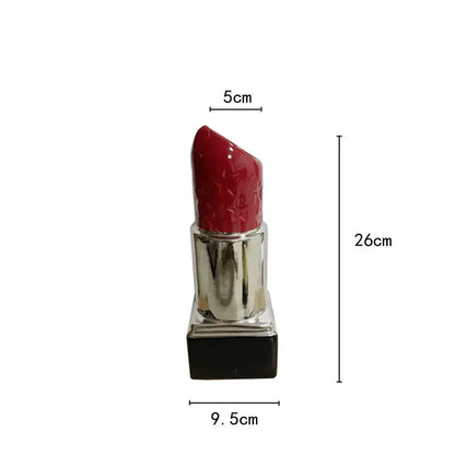 Modern red lipstick shape ceramic vase living room floral decor