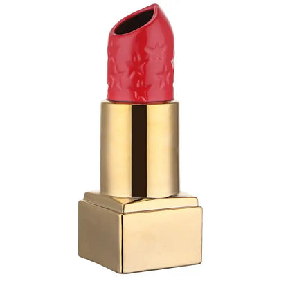 Modern red lipstick shape ceramic vase living room floral decor