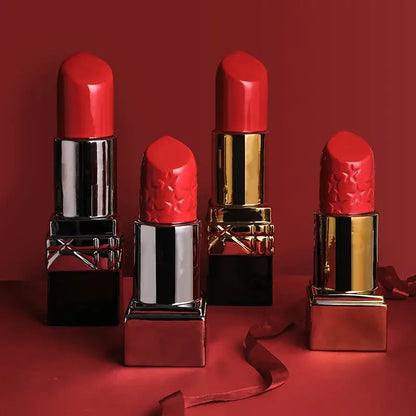 Modern red lipstick shape ceramic vase living room floral decor