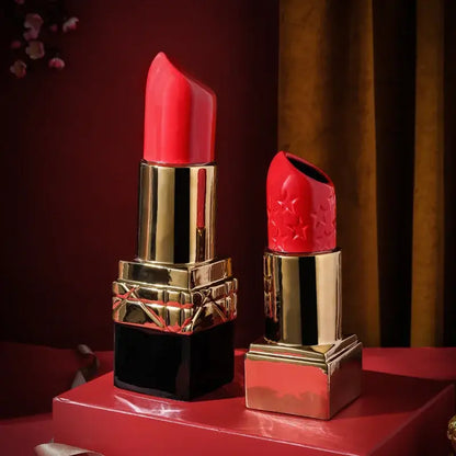 Modern red lipstick shape ceramic vase living room floral decor