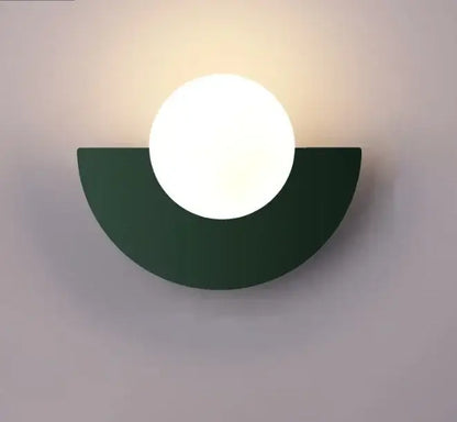 Modern red & orange glass ball led wall lamp bedroom ambient light