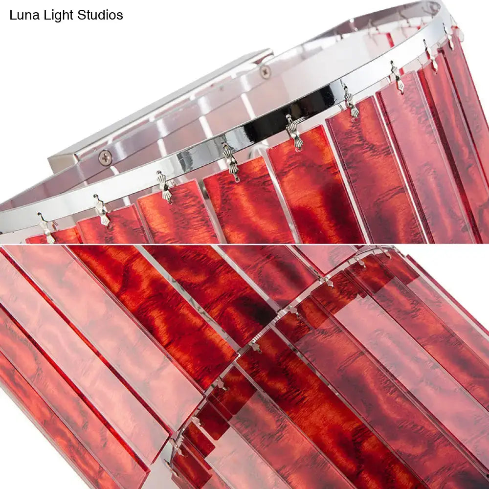 Modern red prism wall mounted light living room tiered glass sconce