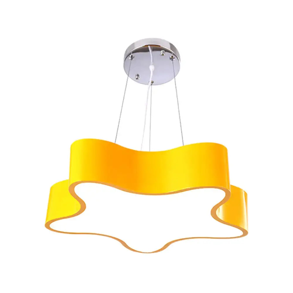 Modern red wavy star pendant child care centre led hanging light